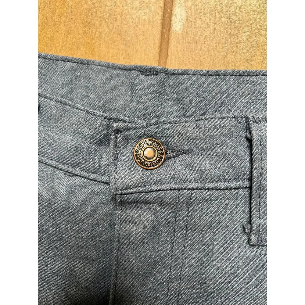 Levi’s Sta-Prest Pants Mens 34x38 Gray Polyester Vintage USA Bootcut ( Tag 35x32